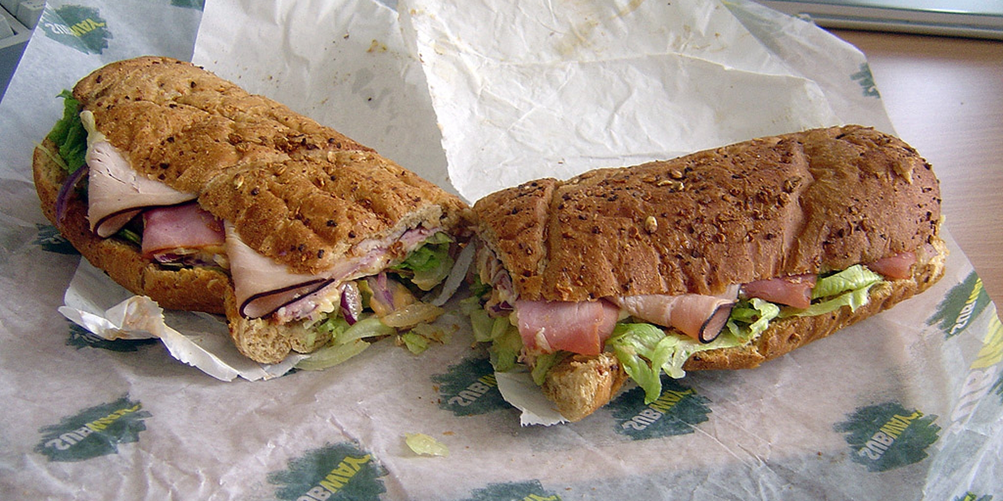 A very "meh" looking Subway "sandwich"